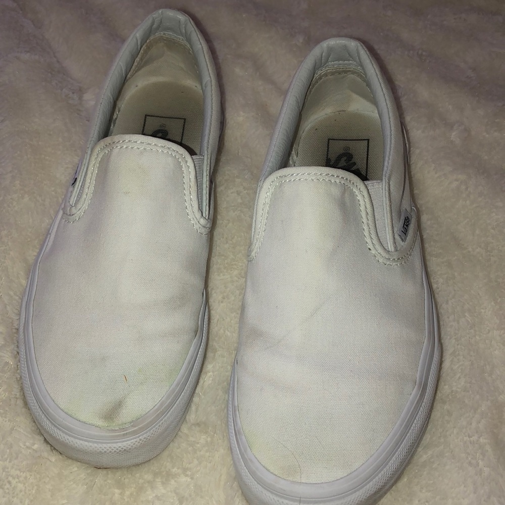 White slip on vans